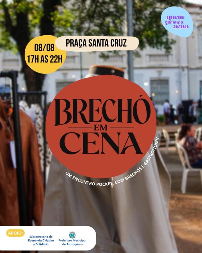 Brechó em Cena agita a Praça da Santa Cruz com moda e poesia neste sábado